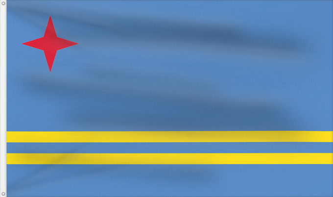 Bandera, con dos ojales metálicos y lado del asta reforzado: Aruba	Флаг Арубы