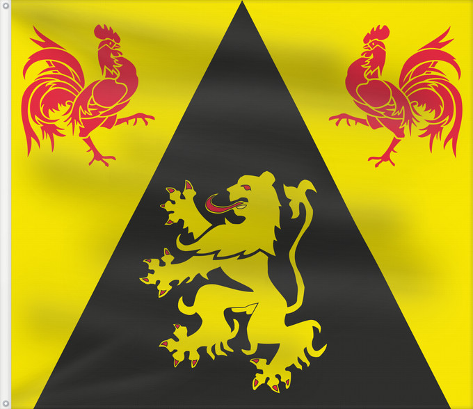 Bandera, con dos ojales metálicos y lado del asta reforzado: Province BE Brabant Wallon	Walloon Brabant	Brabant wallon	Brabante Valón	Wallonien Brabant	Brabante Vallone