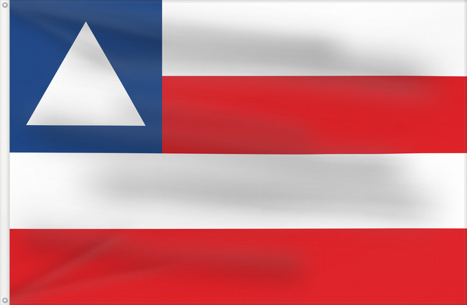 Flagge, mit zwei Metallösen und verstärktem Besatzband: Bahia	State of Bahia, Brazil	Bahía	Estado da Bahia, Brasil	Bahia osariigi lipp