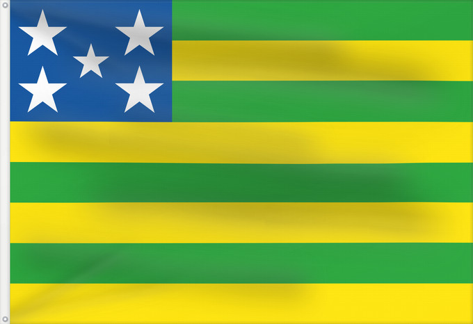 Flagge, mit zwei Metallösen und verstärktem Besatzband: Goiás
