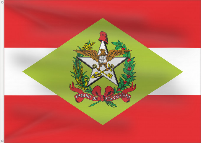 Drapeau, avec deux œillets métalliques et guindant renforcé : Santa Catarina