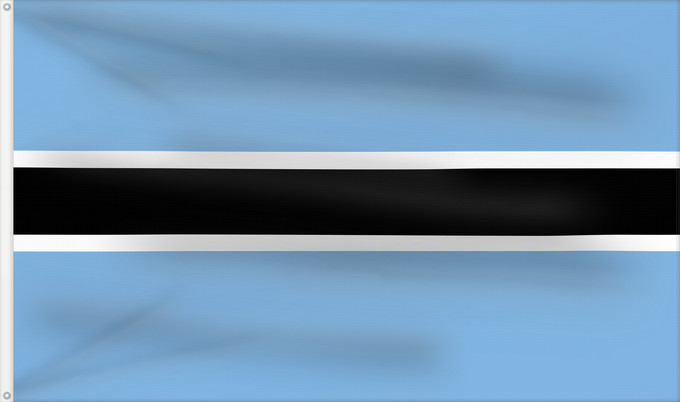 Bandera, con dos ojales metálicos y lado del asta reforzado: Botswana Botsuana