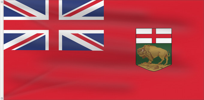 Drapeau, avec deux œillets métalliques et guindant renforcé : Manitoba	Manitoba 	Banniel proviñs Manitoba, Kanada