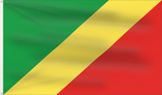 Flag, with two metal eyelets and reinforced hoist: Republic of the Congo Congo République du Congo República del Congo Republik Kongo Repubblica del Congo República do Congo علم الكونغو Banniel Republik Kongo La Respubliko Kongo Kongoar bandera پرچم جمهوری کنگو Dalapo ya Repubilika ya Kongo Bɛndɛ́lɛ ya Re