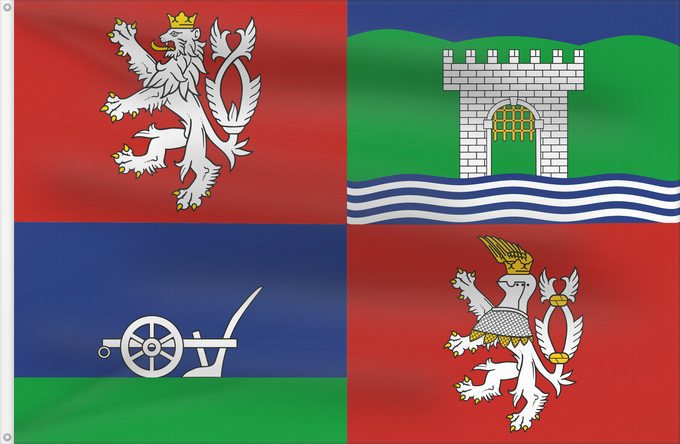 Bandera, con dos ojales metálicos y lado del asta reforzado: Usti nad Labem Region	Ústí nad Labem Region	Region de Ústí nad Labem	Región de Ústí nad Labem	Ústí nad Labem