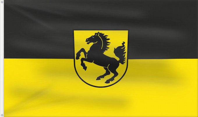 Drapeau, avec deux œillets métalliques et guindant renforcé : Stuttgart, Landeshauptstadt (Region Stuttgart)