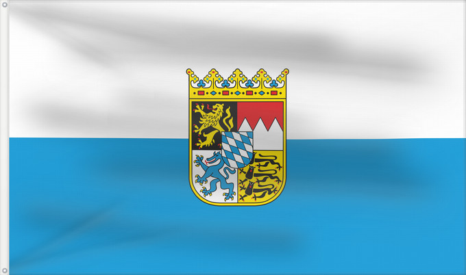 Flag, with two metal eyelets and reinforced hoist: Bavaria  state	Bavaria	Baviera