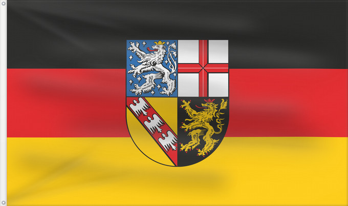 Bandera, con dos ojales metálicos y lado del asta reforzado: Saarland	Sarre