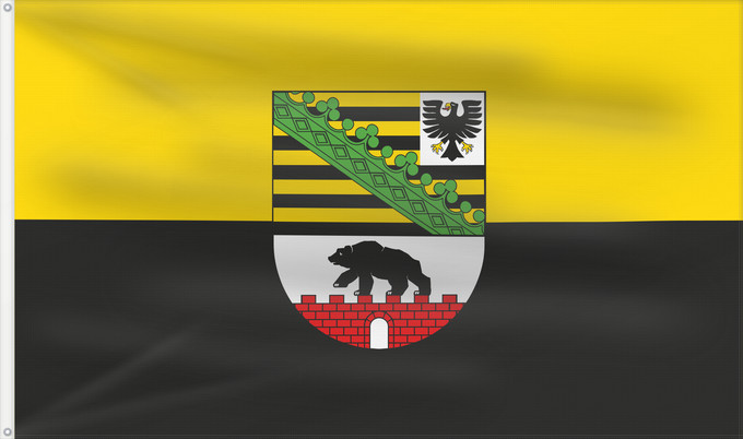 Bandera, con dos ojales metálicos y lado del asta reforzado: Saxony-Anhalt	Saxony-Anhalt 	Saxe-Anhalt	Sajonia-Anhalt	Sachsen-Anhalt	Sassonia-Anhalt