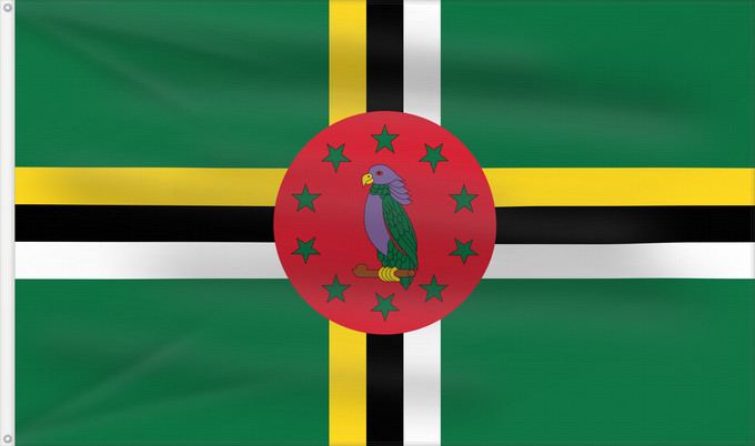 Flag, with two metal eyelets and reinforced hoist: Dominica	 Dominique	Dominica lipp	Dominican	ドミニカ国の国旗	Флаг Доминики	Dominike	Dominicas