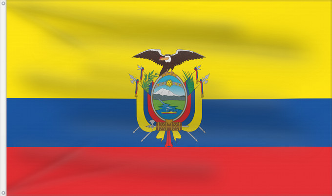 Drapeau, avec deux œillets métalliques et guindant renforcé : Ecuador	L Équateur	Equador	Ikwadur wiphala	Ekvadora	L Ecuador	Ecuadors	Ekvadoro	Ekuadorko bandera	Ecuadorin	Ekwatè	Pāmitl Ecuador	Ikwadur unancha	Флаг Эквадора	Прапор Еквадору