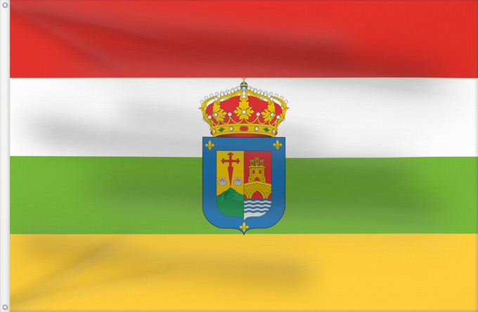 Bandera, con dos ojales metálicos y lado del asta reforzado: La Rioja