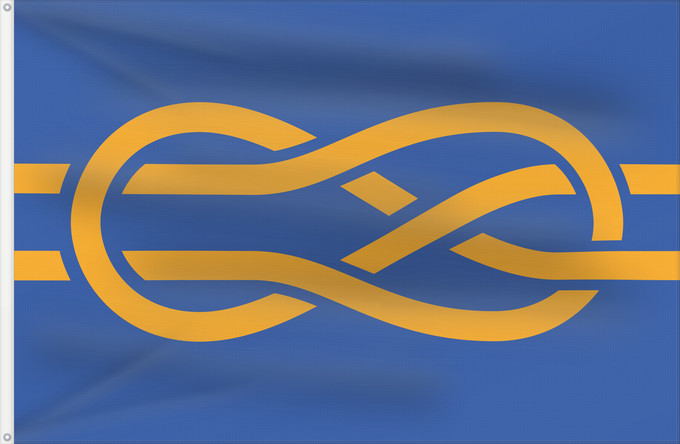Drapeau, avec deux œillets métalliques et guindant renforcé : FIAV	Fédération internationale des associations vexillologiques   International Federation of Vexillological Associations	Fédération internationale des associations vexillologiques	Federación Internacional de Asociaciones Vexilológicas	FIAV (International