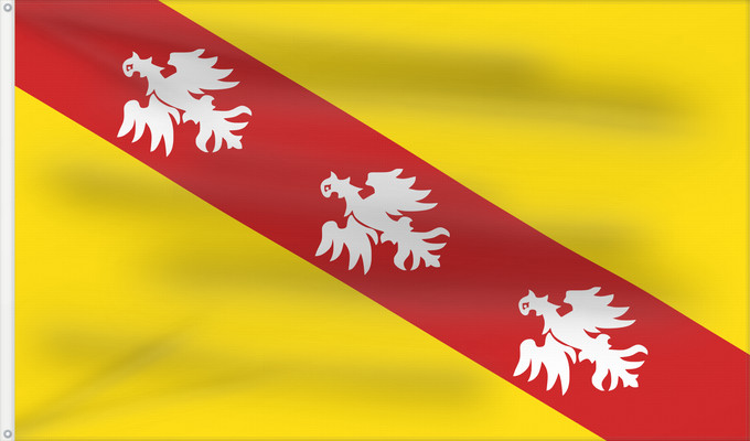 Flagge, mit zwei Metallösen und verstärktem Besatzband: Lorraine Region Lorraine in France Région Lorraine en France Lorena Lorena