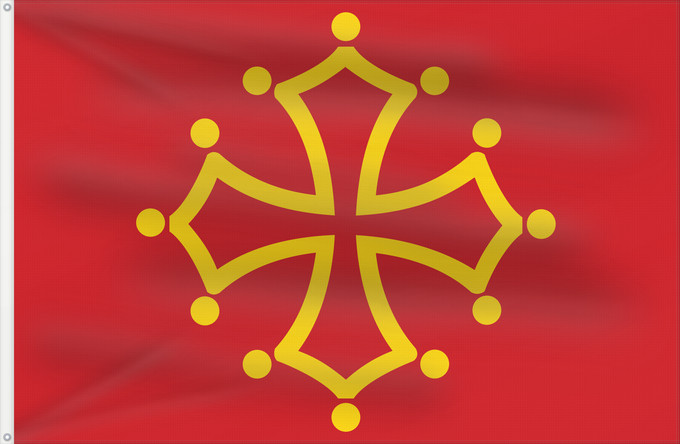 Drapeau, avec deux œillets métalliques et guindant renforcé : Midi-Pyrénées