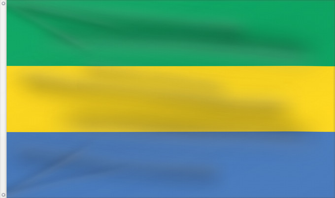 Bandera, con dos ojales metálicos y lado del asta reforzado: Gabon Gabón Gabun Gabão علم جمهوريةالغابون Banniel Gabon Gabons Gabono Gabongo bandera پرچم گابن Drapél du Gabon Dalapo ya Ngabu Bɛndɛ́lɛ ya Gabɔ́ Bendêre tî Gaböon