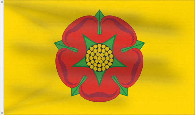 Bandera, con dos ojales metálicos y lado del asta reforzado: Lancashire