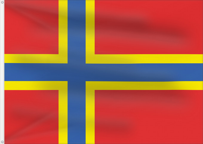 Flag, with two metal eyelets and reinforced hoist: 2007 Flag of Orkney	Orkney	2007 Flag of Orkney My own vector of the official flag of the Isles of Orkney