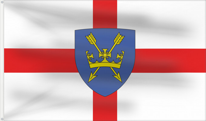Flag, with two metal eyelets and reinforced hoist: Saint Edmund	Suffolk	Saint Edmond