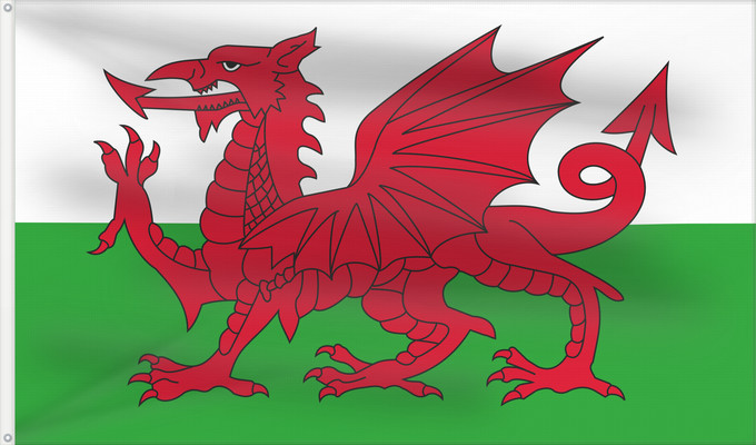 Flag, with two metal eyelets and reinforced hoist: Wales 2 Wales Pays de Galles Gales Wale Galles Walii Wīelisc Fana علم ويلز Banniel Kembre Cymru Galesko bandera Walesin Breataine Bige Brattag Vretin Walesa Kembra Valliae Знаме на Велс Couleu de Galles Флаг Уэльса Прапор Уельсу