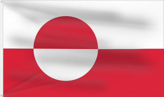 Flag, with two metal eyelets and reinforced hoist: Greenland	Groenland	Groenlandia	Grönlands	Groenlândia	Grenlandii	علم جرينلاند	Знаме на Гренландия	Grónska	Yr Ynys Las	Grønlands	Σημαία της Γροιλανδίας	Gronlando	Gröönimaa lipp	Grönlannin	Grønland	Graonlainne	Grönland	Grenlando	Grænlands	Kalaallit erfalasu