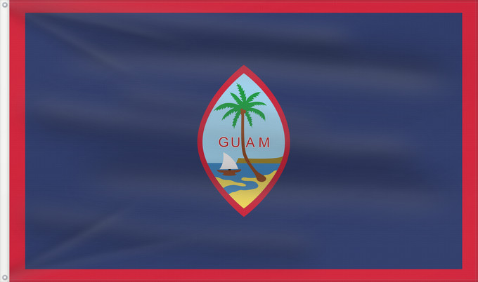 Bandera, con dos ojales metálicos y lado del asta reforzado: Guam	Guam, courtesy an e-mail from the author of xrmap	Banderan Guåhån	Teritoriilor Guam