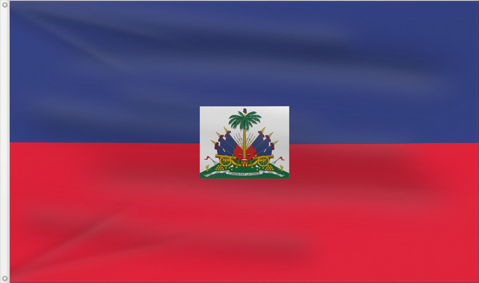 Drapeau, avec deux œillets métalliques et guindant renforcé : Haiti  civil	Haiti	Haïti	Haití
