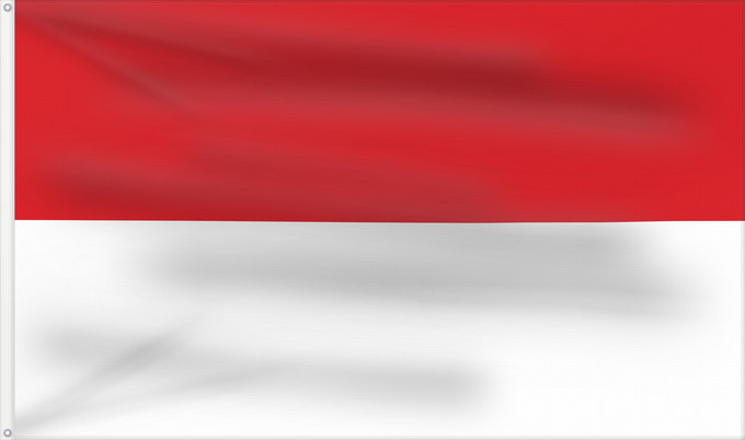 Bandera, con dos ojales metálicos y lado del asta reforzado: Indonesia	Indonésie	Indonesien