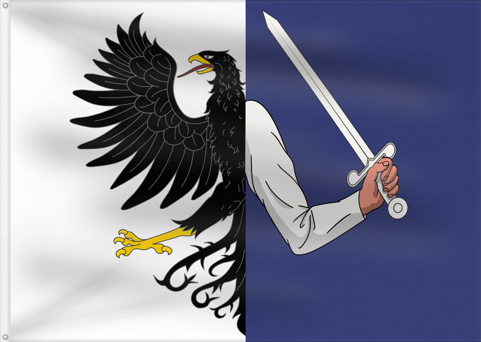 Bandera, con dos ojales metálicos y lado del asta reforzado: Connacht	W Connacht	Connacht ou Connaught