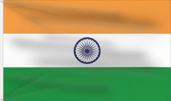 Bandera, con dos ojales metálicos y lado del asta reforzado: India	Inde	Indien