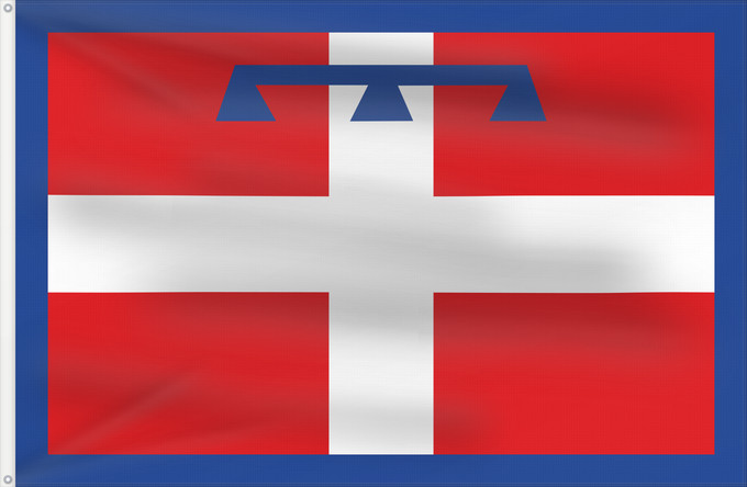 Bandera, con dos ojales metálicos y lado del asta reforzado: Piedmont This W3C-unspecified vector image was created with Inkscape Regione italiana Piemonte