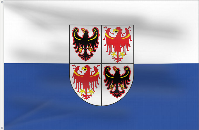 Flagge, mit zwei Metallösen und verstärktem Besatzband: Trentino-South Tyrol It is easy to put a border around this flag image Région Autonome Trentin-Haut-Adige, Italie Región Autónoma Trentino-Alto Adigio, Italia Autonomen Region Trentino-Südtirol, Italien Regione Autonoma Trentino-Alto Adige, Italia Bannera
