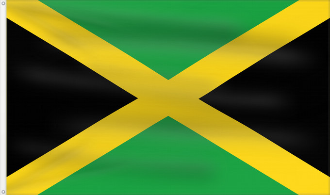 Drapeau, avec deux œillets métalliques et guindant renforcé : Jamaica Jamaïque Jamaika Giamaica Флаг Ямайки Jamajke Прапор Ямайки