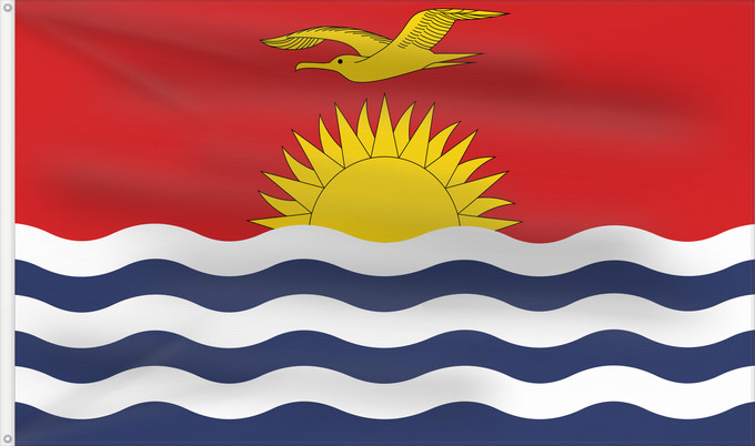 Drapeau, avec deux œillets métalliques et guindant renforcé : Kiribati	Kiribatov