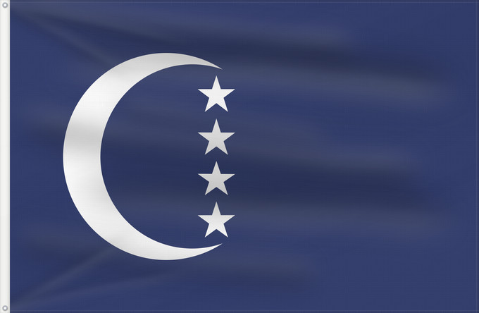 Flagge, mit zwei Metallösen und verstärktem Besatzband: Grande Comore	Gran Comora