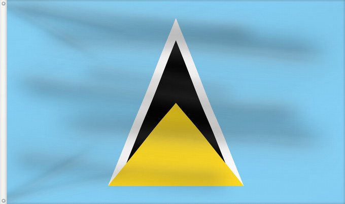Drapeau, avec deux œillets métalliques et guindant renforcé : Saint Lucia	Sainte-Lucie	Santa Lucía	Saint Lucias	St. Lucia	Santa Llucía	Sent Lisi	სენტ-ლუსიას დროშა	Sen Lusia	Флаг Сент-Люсии	Saint Lucije