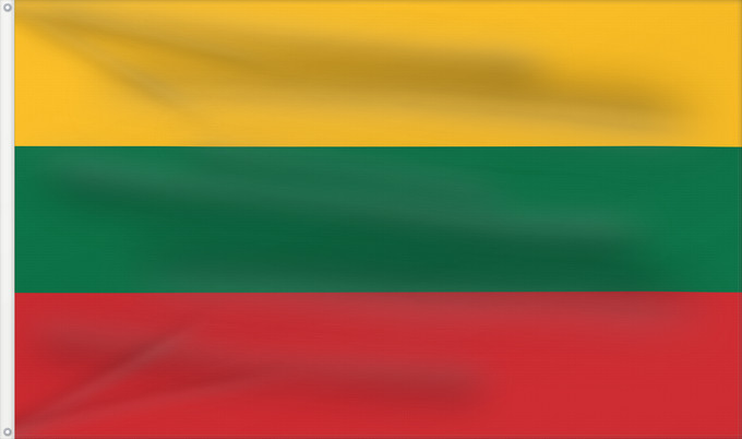 Flag, with two metal eyelets and reinforced hoist: Lithuania Lituanie Lituania Litauen Lituana Litouwen Lituânia Litwy Сцяг Літвы Сьцяг Летувы Национално знаме на Литва Litevská vlajka Litauens Σημαία της Λιθουανίας Litovio Leedu lipp Liettuan Liotuáine דגל ליטא Litve Litvánia リトアニアの国旗 ლიტვის დროშა Lietuv