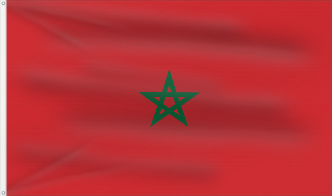 Flag, with two metal eyelets and reinforced hoist: Morocco Maroc Marruecos Marokko Marocco Marrocos Maroka علم المغرب Σημαία του Μαρόκου Maroko Marokoko bandera Marokon דגל מרוקו Marokkó モロッコの国旗 Marokkos flagg Marocului Флаг Марокко Marockos Moroko Drapea do Marok ⴰⵛⵏⵢⴰⵍ ⵏ ⵎⵓⵔⴰⴽⵓⵛ 摩洛哥國旗