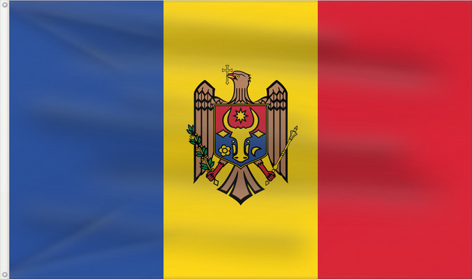 Bandera, con dos ojales metálicos y lado del asta reforzado: Moldova	Moldavie	Moldavia	Moldawien (Republik Moldau)