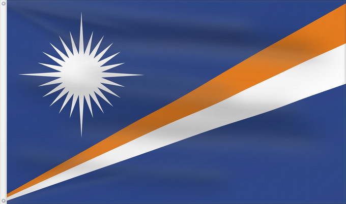 Flag, with two metal eyelets and reinforced hoist: Marshall Islands	Marshall	Islas Marshall	Marshallinseln	Isole Marshall	Marshalleilanden	Marshallovih otokov