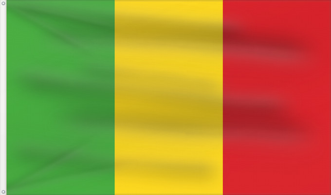 Flag, with two metal eyelets and reinforced hoist: Mali Malí علم مالي Mali finifana Malija Raaya bu Mali