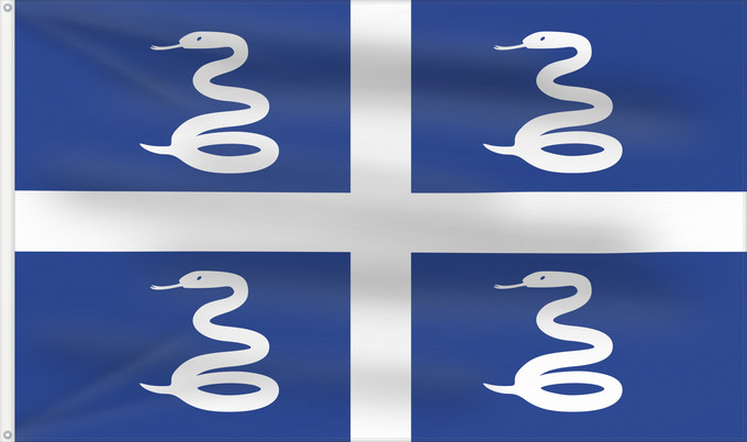 Bandera, con dos ojales metálicos y lado del asta reforzado: Martinique Martinica