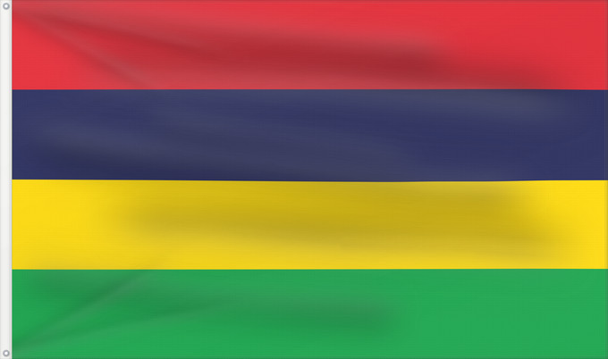 Bandera, con dos ojales metálicos y lado del asta reforzado: Mauritius Maurice Mauricio মরিশাসের জাতীয় পতাকা। Прапор Маврикію