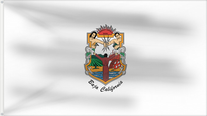 Flag, with two metal eyelets and reinforced hoist: Baja California De facto flag of Baja California Basse-Californie Baja California Īpān Tlani California