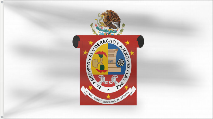 Flag, with two metal eyelets and reinforced hoist: Oaxaca State flag of Oaxaca Oaxaca