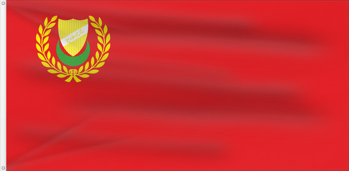 Flag, with two metal eyelets and reinforced hoist: Kedah Malaysian state of Kedah. version Kedah