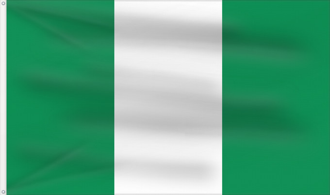Flag, with two metal eyelets and reinforced hoist: Nigeria Nigéria علم نيجيريا Niĝerio Okoloto nke Naigeria Nijeri Nigerije Државна застава Нигерије Àsìá ilẹ́ Naijiria