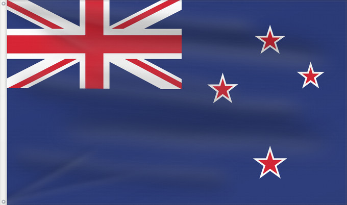 Bandera, con dos ojales metálicos y lado del asta reforzado: New Zealand Nouvelle-Zelande Nueva Zelanda Neuseeland Nuova Zelanda Nieuw-Zeeland Nova Zelândia علم نيوزيلندا Знаме на Нова Зеландия Banniel broadel Zeland-Nevez Nového Zélandu New Zealands Uus-Meremaa lipp پرچم نیوزیلند Uuden-Seelannin Új-Zéland Selandia