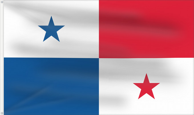 Drapeau, avec deux œillets métalliques et guindant renforcé : Panama	Panamá	Panamy	علم پَنما	Paname	Da Panamas	Panamo	Флаг Панамы