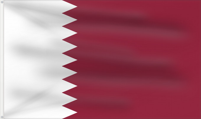 Flagge, mit zwei Metallösen und verstärktem Besatzband: Qatar	Katar	علم قطر	Kataru	Qatarin	Флаг Катара	Katarja	Qatars	Lá cờ Quốc kỳ Qatar